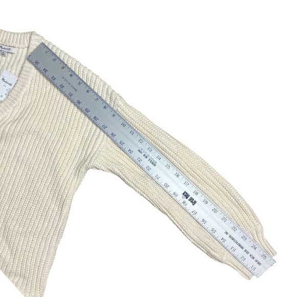 Madewell Sweater XS Cream Cardigan Chunky Shirttail Academia Knit Cottagecore - Picture 8 of 11